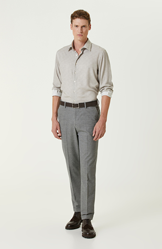 Bej Comfort Fit Gömlek