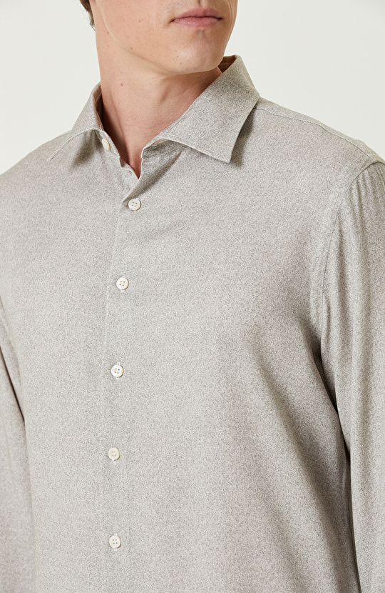 Bej Comfort Fit Gömlek