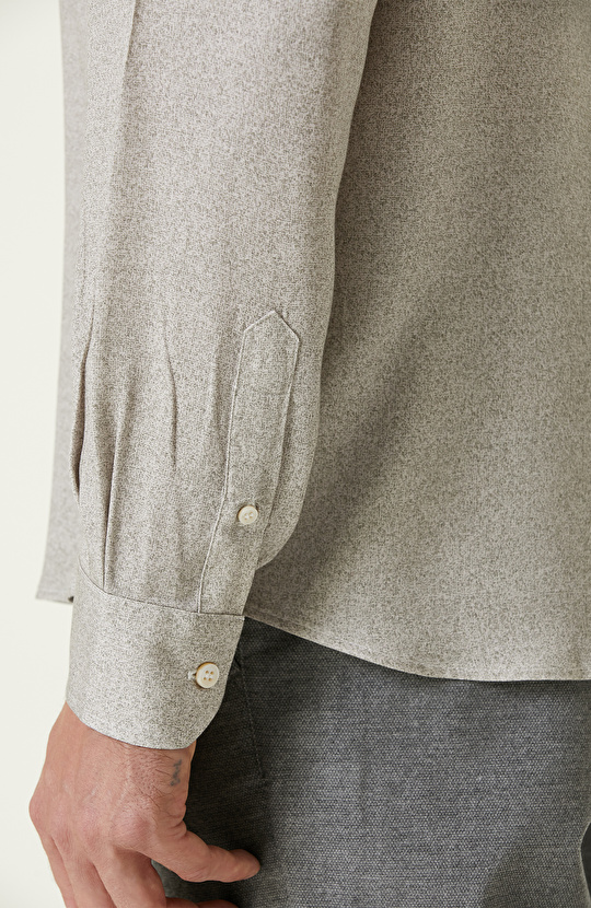 Bej Comfort Fit Gömlek