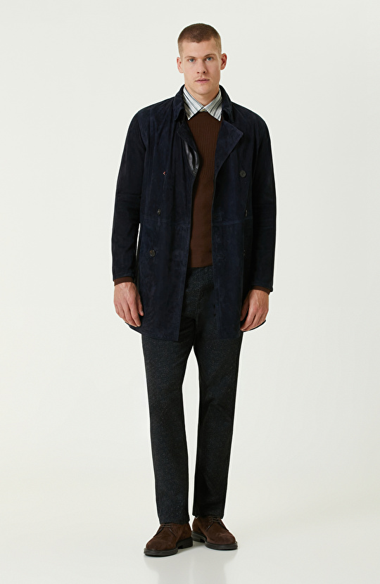 Siyah Ekru Comfort Fit Çizgili Gömlek