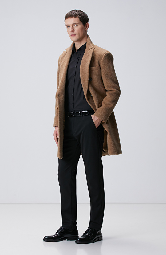 Camel Yün Karışımlı Palto