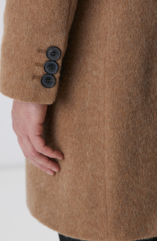 Camel Yün Karışımlı Palto