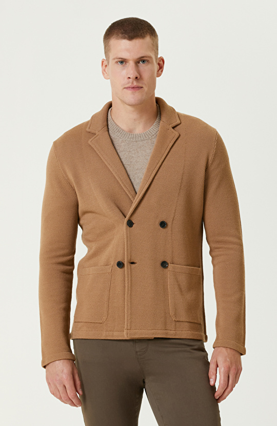 Camel Yün Karışımlı Triko Ceket Camel Yün Karışımlı Triko Ceket