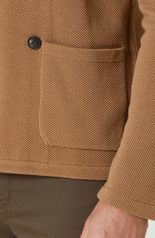 Camel Yün Karışımlı Triko Ceket