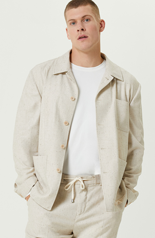 Bej Yün Karışımlı Comfort Ceket