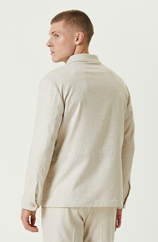 Bej Yün Karışımlı Comfort Ceket