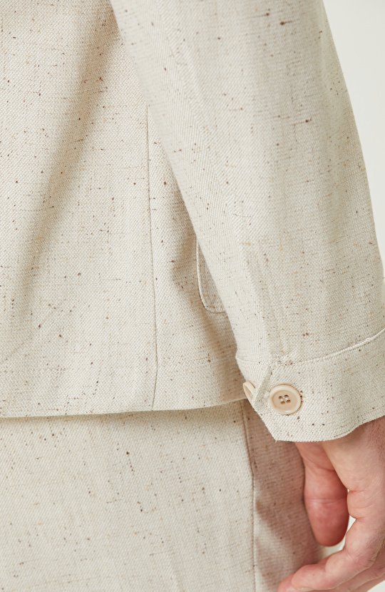 Bej Yün Karışımlı Comfort Ceket