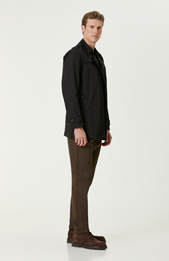 Siyah Polo Yaka Jakarlı Tshirt