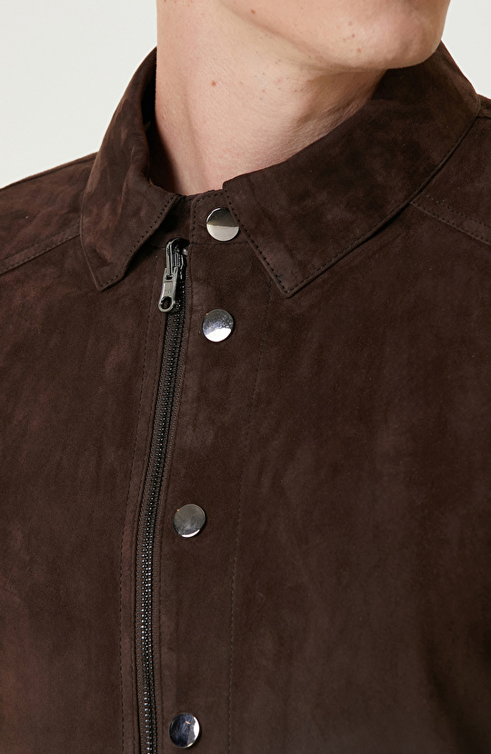 Kahverengi Limited Çift Taraflı Degrade Deri Mont