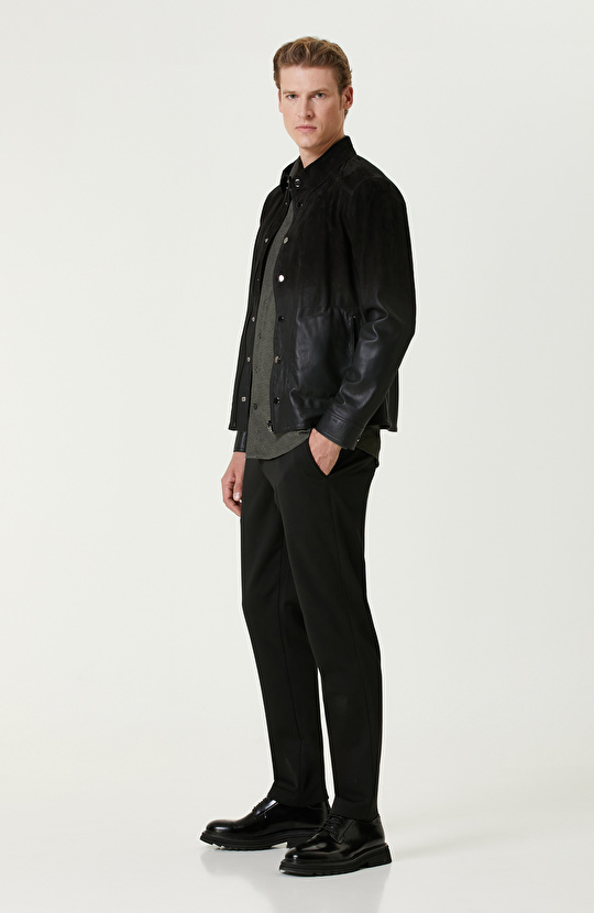 Siyah Limited Çift Taraflı Degrade Deri Mont