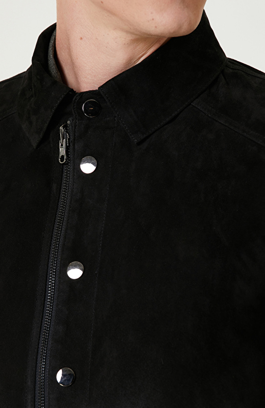 Siyah Limited Çift Taraflı Degrade Deri Mont