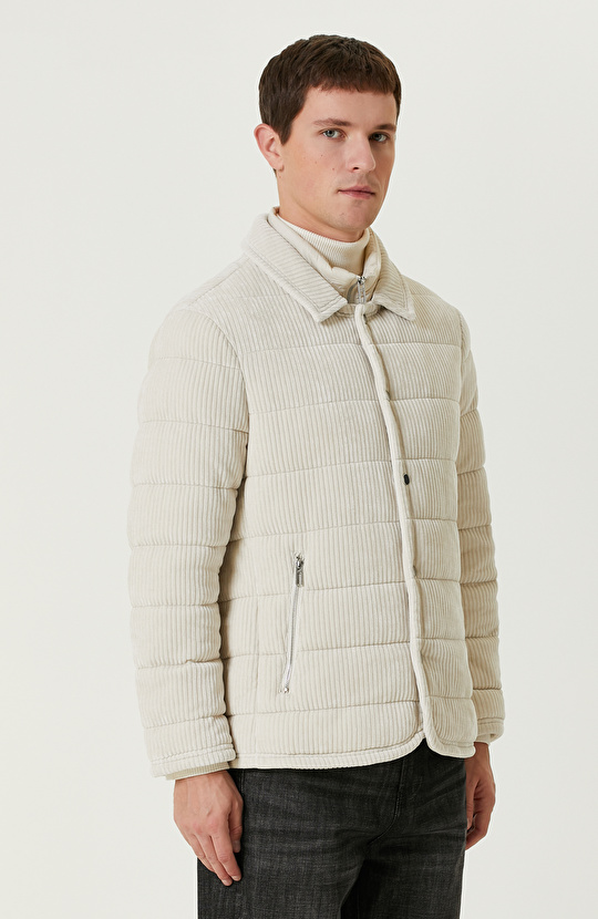 Kırık Beyaz  Limited Fitilli Kadife   Ceket