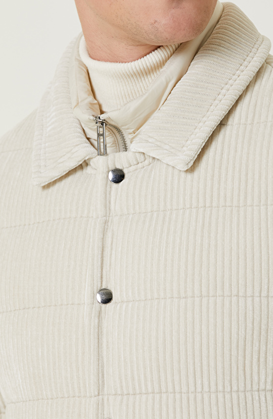 Kırık Beyaz  Limited Fitilli Kadife   Ceket