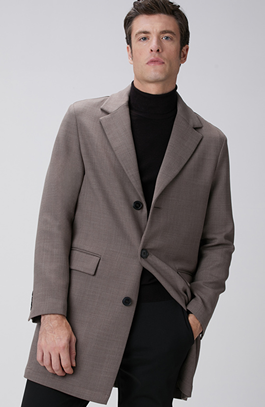 Vizon Yün Karışımlı Palto