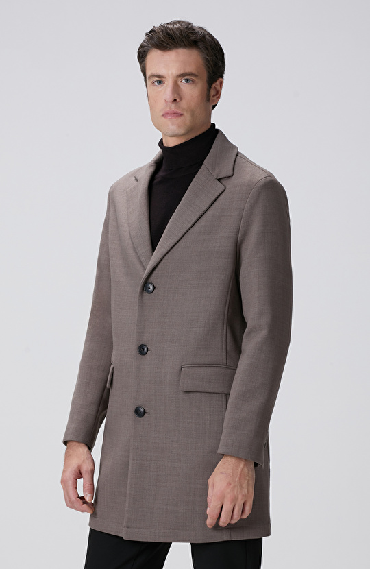 Vizon Yün Karışımlı Palto