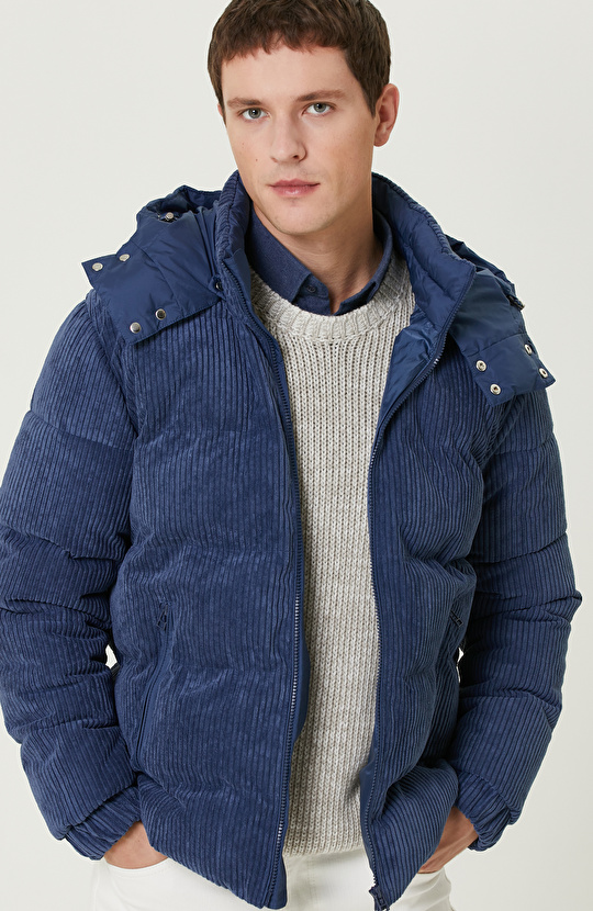 Lacivert Punch Detaylı Kazak