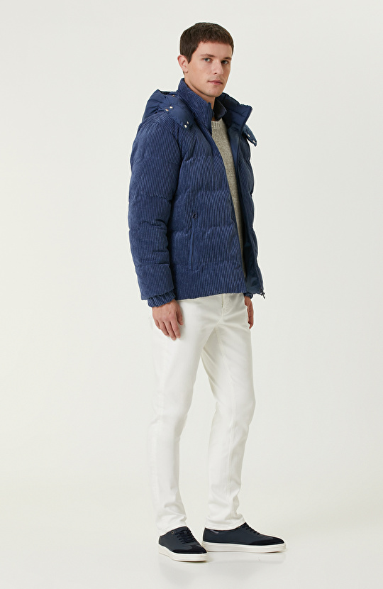 Lacivert Punch Detaylı Kazak