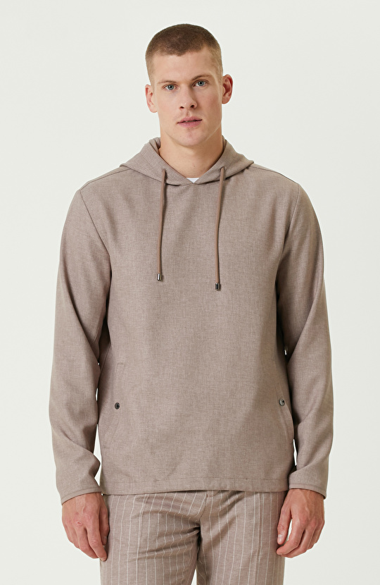 Bej Kapüşonlu Comfort Dış Gömlek Bej Kapüşonlu Comfort Dış Gömlek