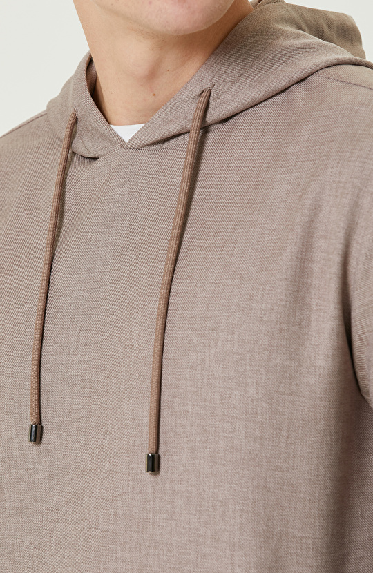 Bej Kapüşonlu Comfort Dış Gömlek