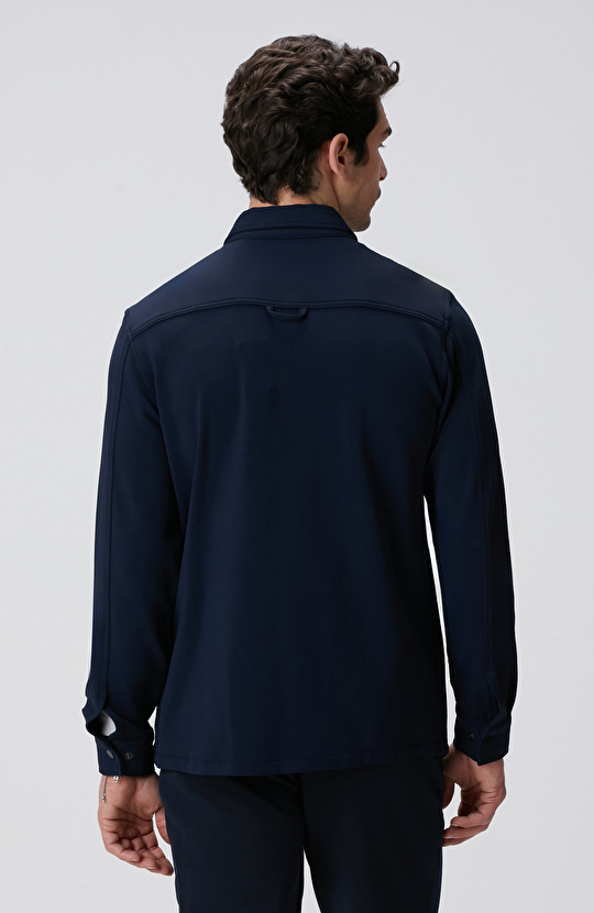 N-Tech Lacivert Diyagonal Dış Gömlek