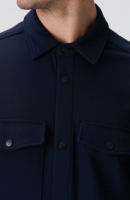 N-Tech Lacivert Diyagonal Dış Gömlek