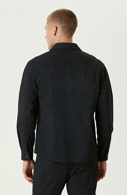Siyah Denim Görünümlü Dış Gömlek