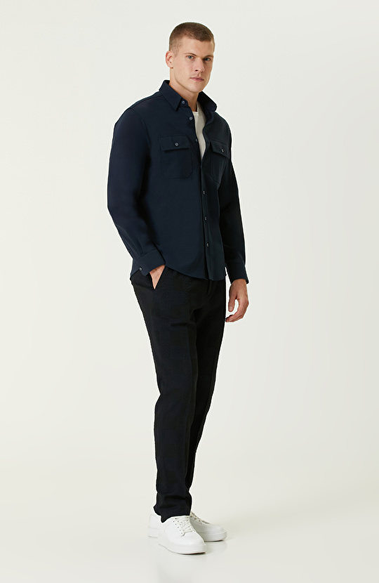 Lacivert Çift Cepli Gömlek