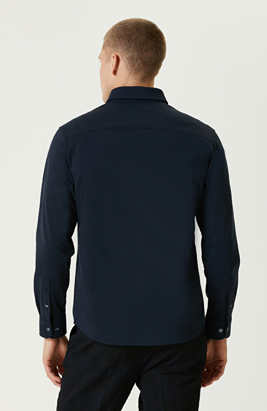 Lacivert Çift Cepli Gömlek