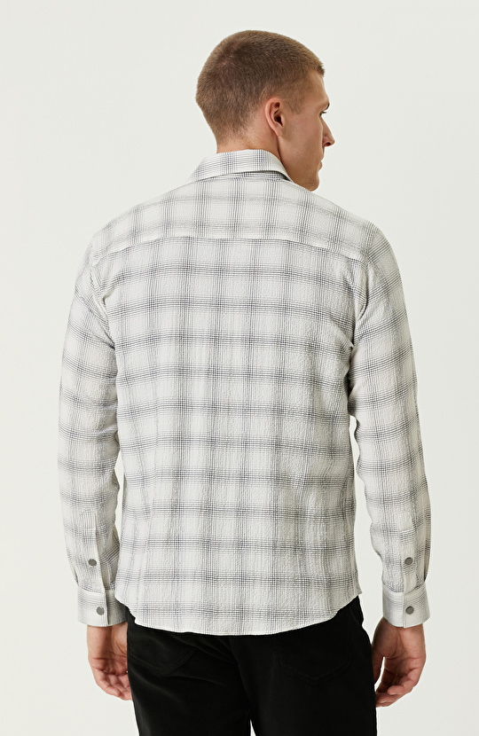 Gri Cepli Gofreli Comfort Gömlek