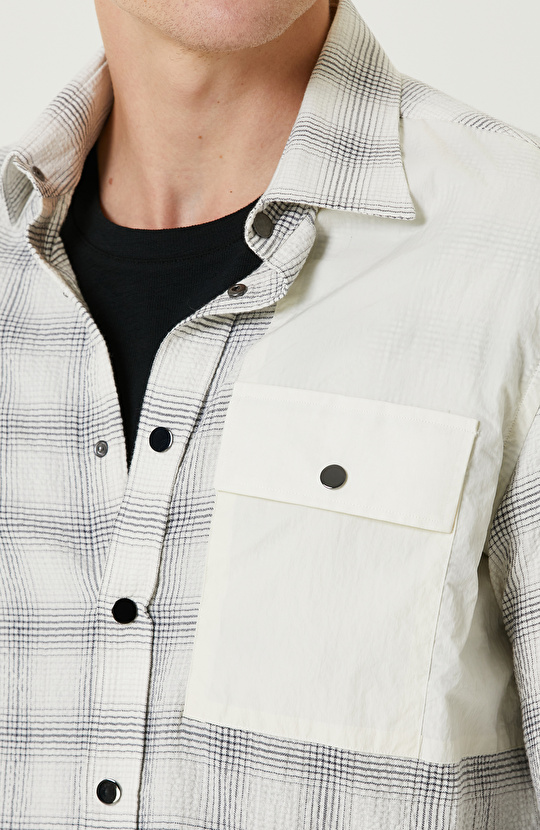 Gri Cepli Gofreli Comfort Gömlek