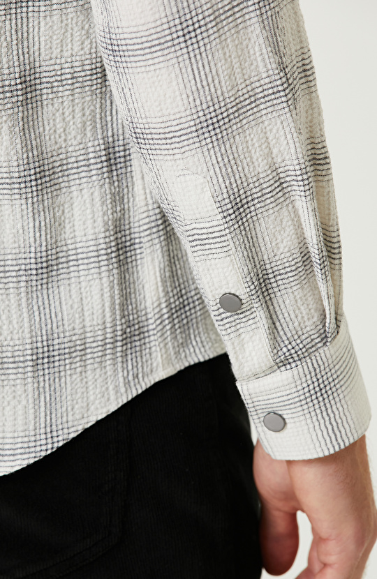 Gri Cepli Gofreli Comfort Gömlek