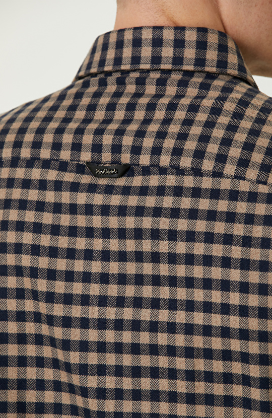 Lacivert Ekose Flanel Gömlek