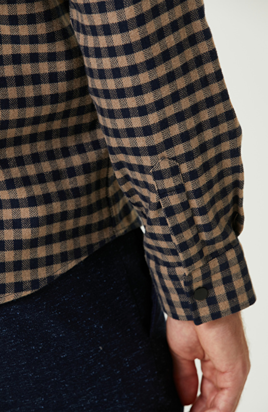 Lacivert Ekose Flanel Gömlek