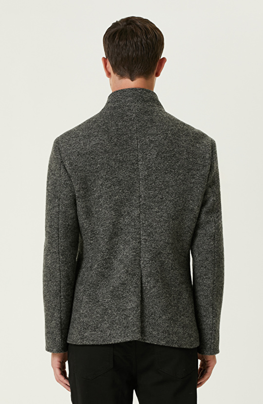 Gri Melanj Yün Ceket