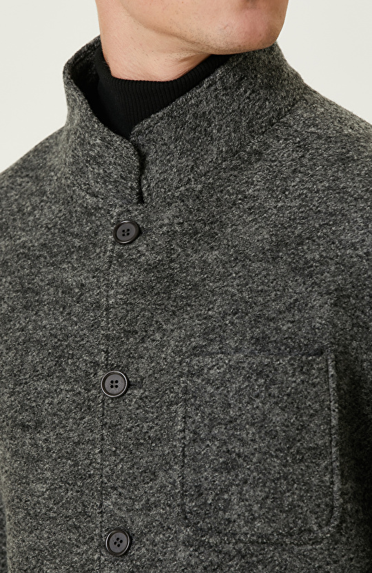 Gri Melanj Yün Ceket