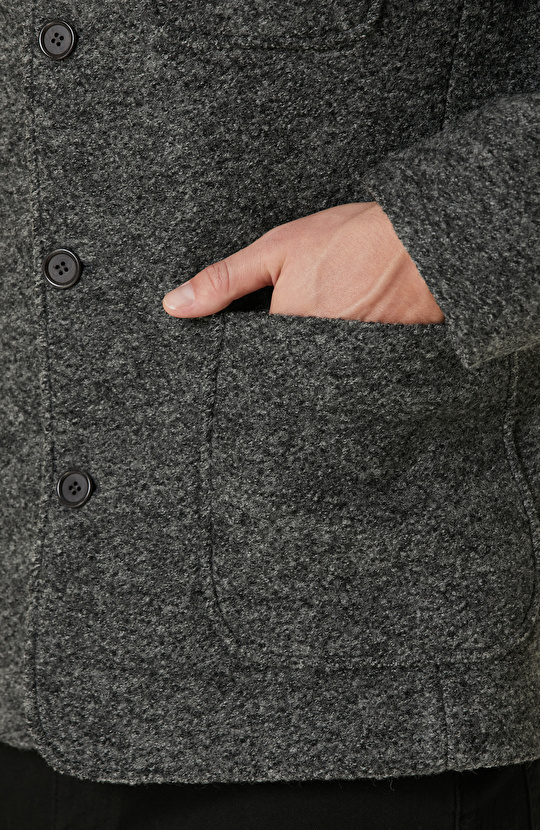 Gri Melanj Yün Ceket