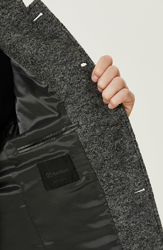 Gri Melanj Yün Ceket