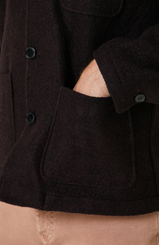 Bordo Yün Örme Ceket