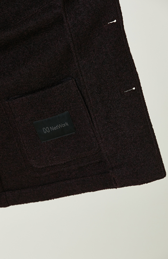 Bordo Yün Örme Ceket