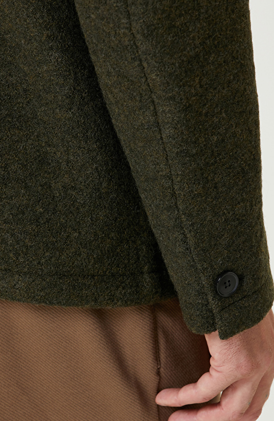 Haki Yün Örme Ceket