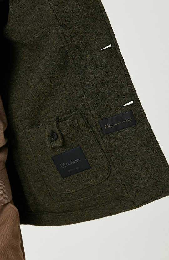 Haki Yün Örme Ceket