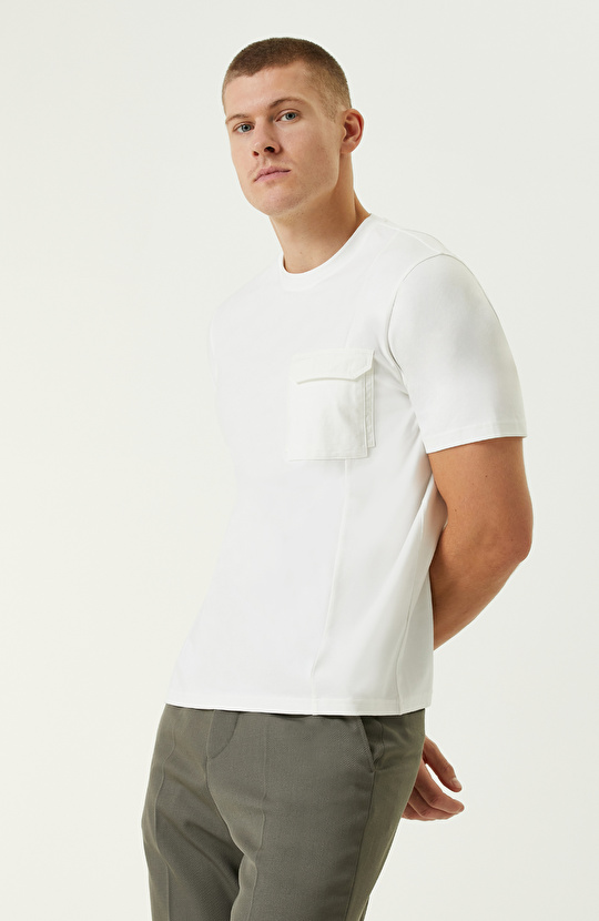 Ekru N-Tech Cepli Tshırt