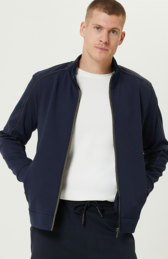 Lacivert N-Tech Fermuarlı Sweatshırt