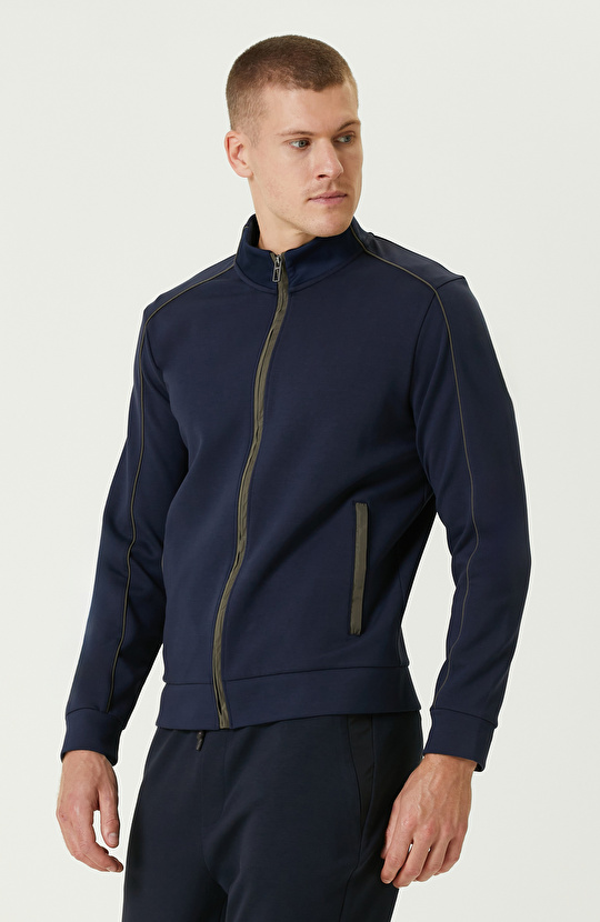 Lacivert N-Tech Fermuarlı Sweatshırt