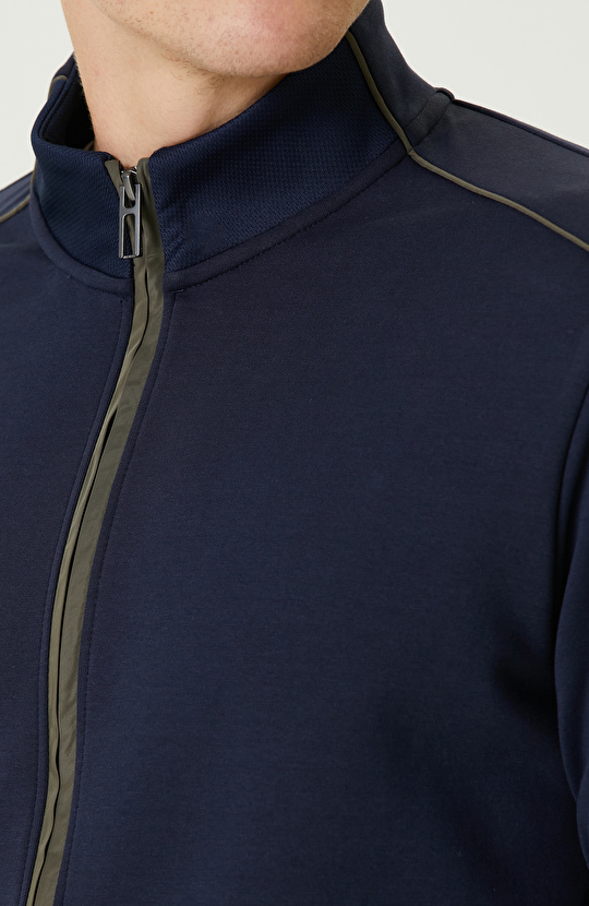 Lacivert N-Tech Fermuarlı Sweatshırt