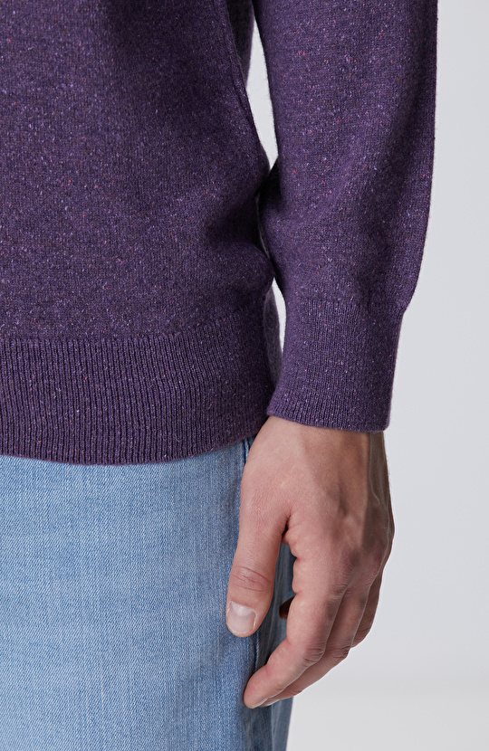 Lila Yün İpek Karışımlı Kazak