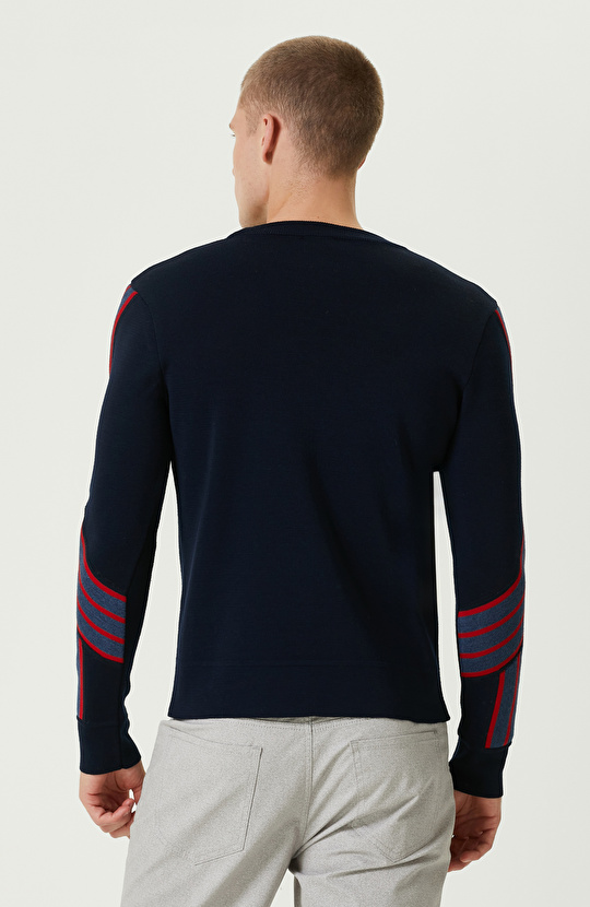 Lacivert Yün Karışımlı Triko Kazak