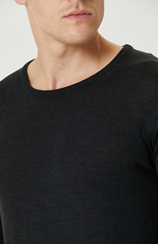 Antrasit Yün Triko Kazak