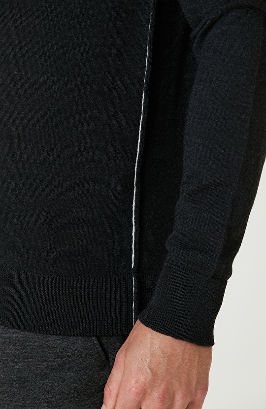 Antrasit Yün Triko Kazak