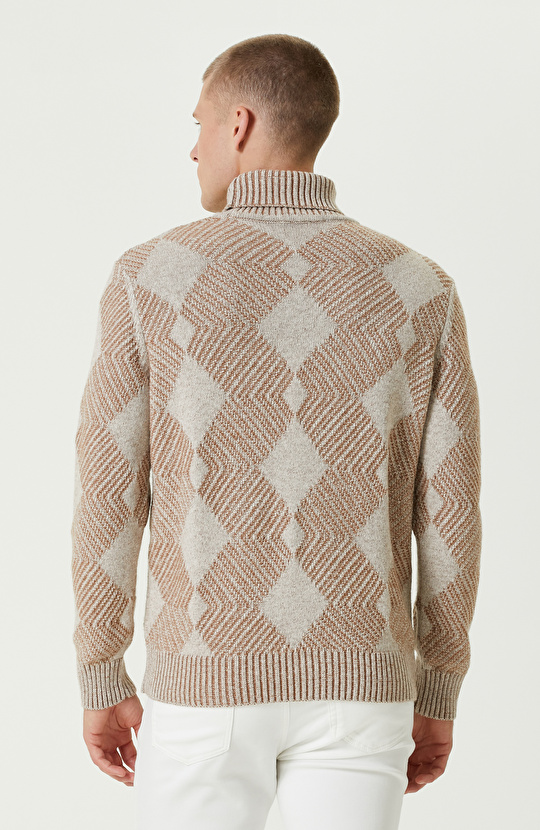 Bej Limited Balıkçı Yaka Triko Kazak